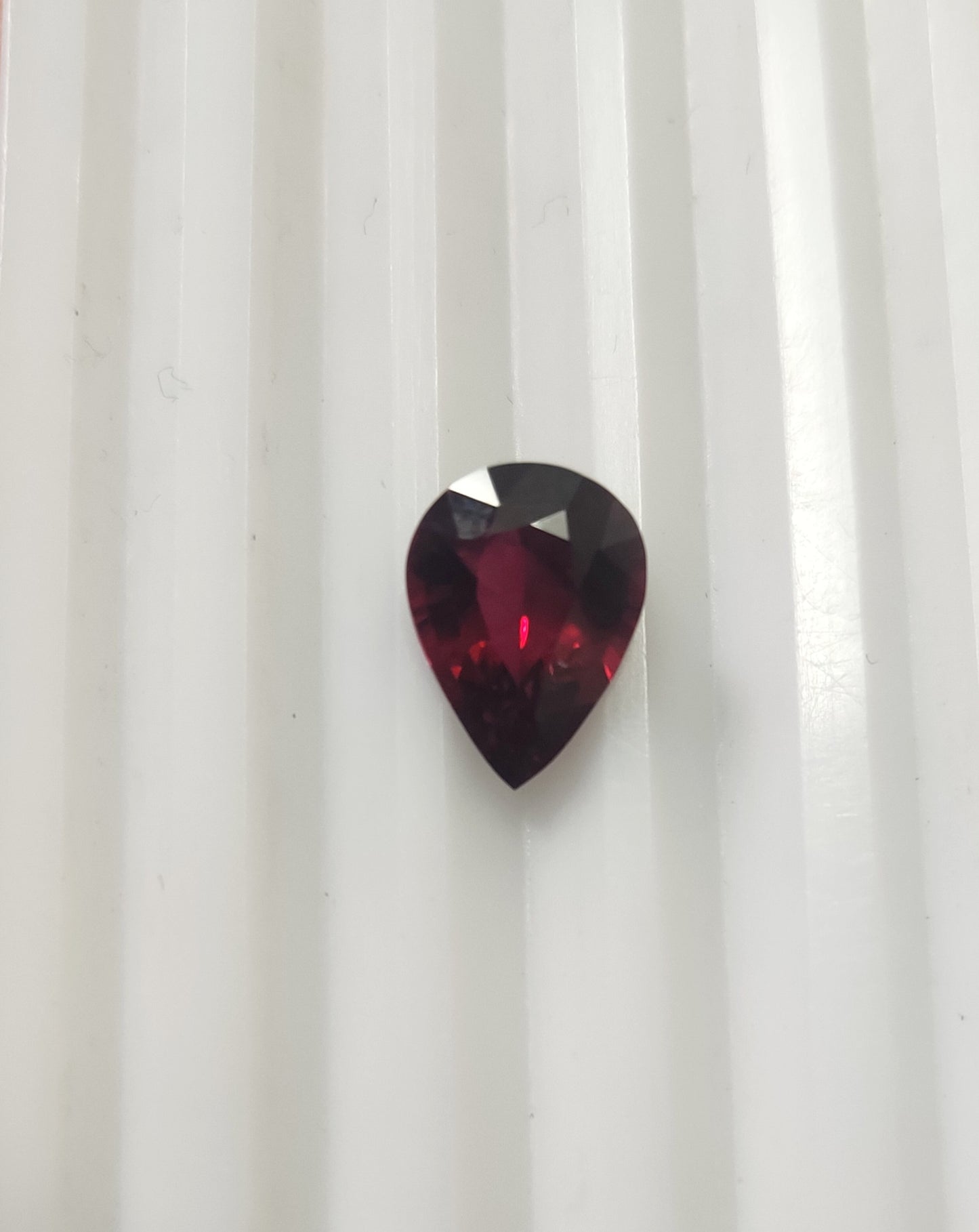 Heated Natural Pigeon Blood Pear Cut 2.04 Carats
