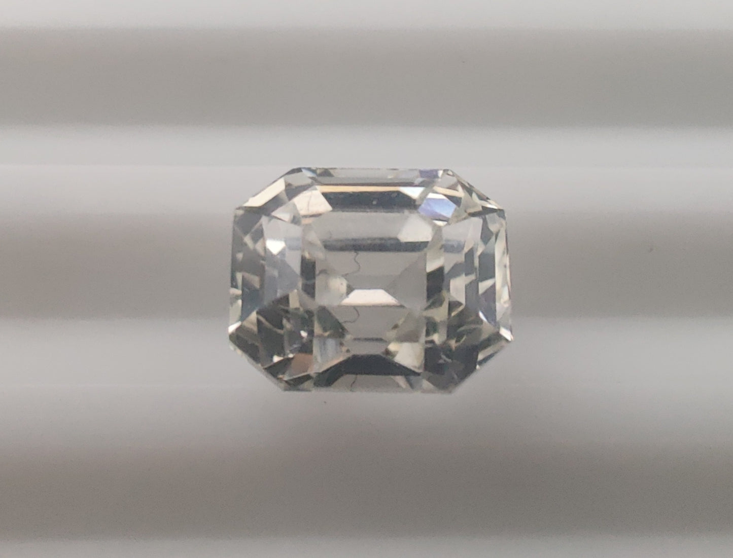 Unheated Natural White Sapphire Octagon Cut 2.14 Carats, Sri Lanka