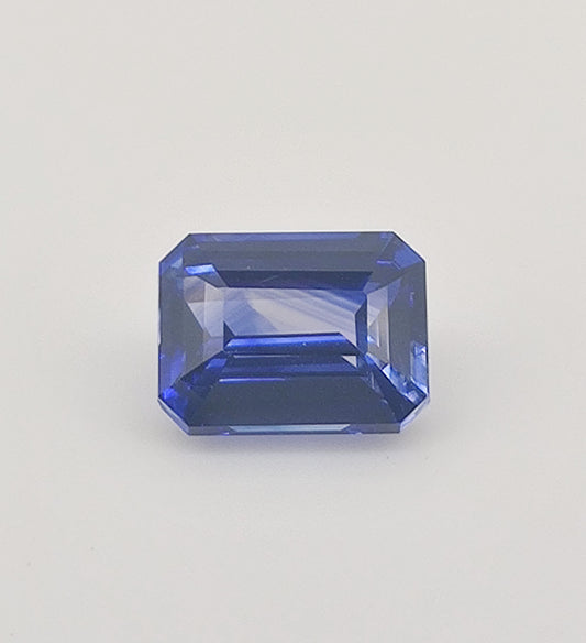 Heated Natural Blue Sapphire Rectangular Cut 3.55 Carats, Sri Lanka