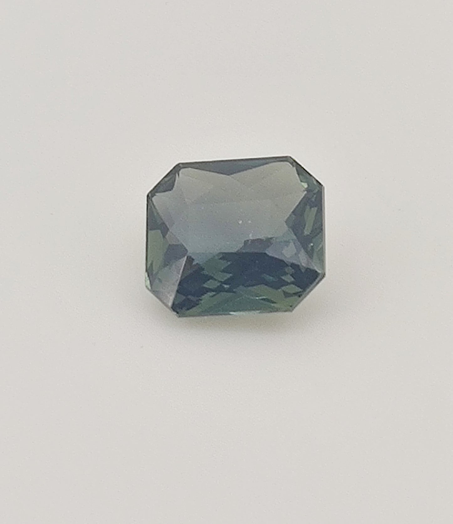 Unheated Natural Bluish Green Sapphire Rectangular Cut 2.10 Carats, Sri Lanka
