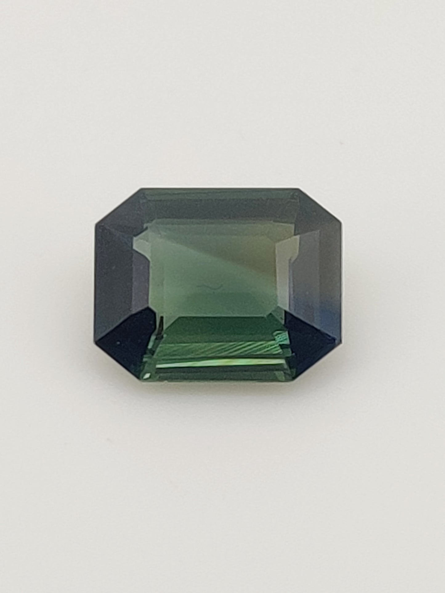 Unheated Natural Bluish Green Sapphire Rectangular Cut 1.59 Carats, Sri Lanka