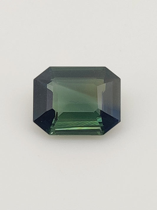 Unheated Natural Bluish Green Sapphire Rectangular Cut 1.59 Carats, Sri Lanka